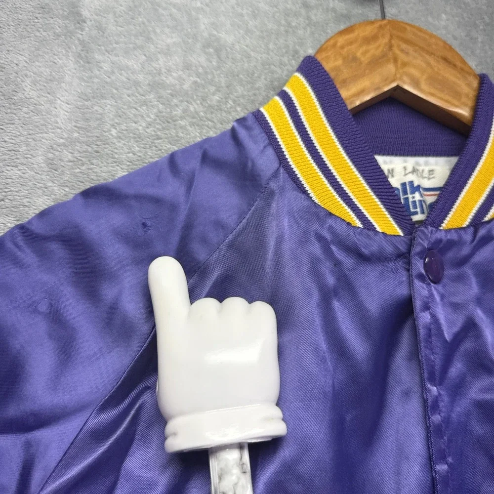 Vintage Utah Jazz NBA Chalk Line Satin Jacket Youth 14/15 Purple Made‎ In USA